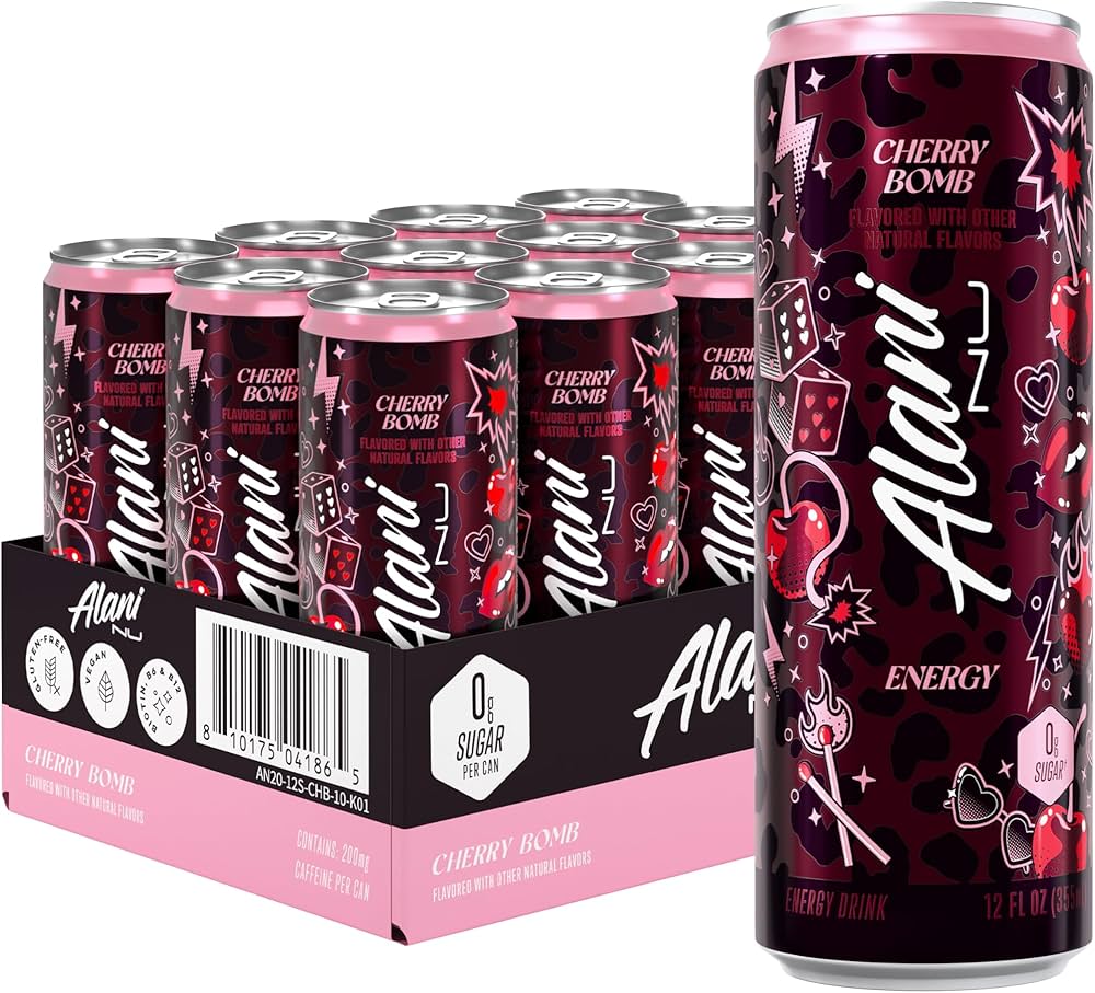 Alani Nu -Energy Drink - Cherry Bomb- 12oz.