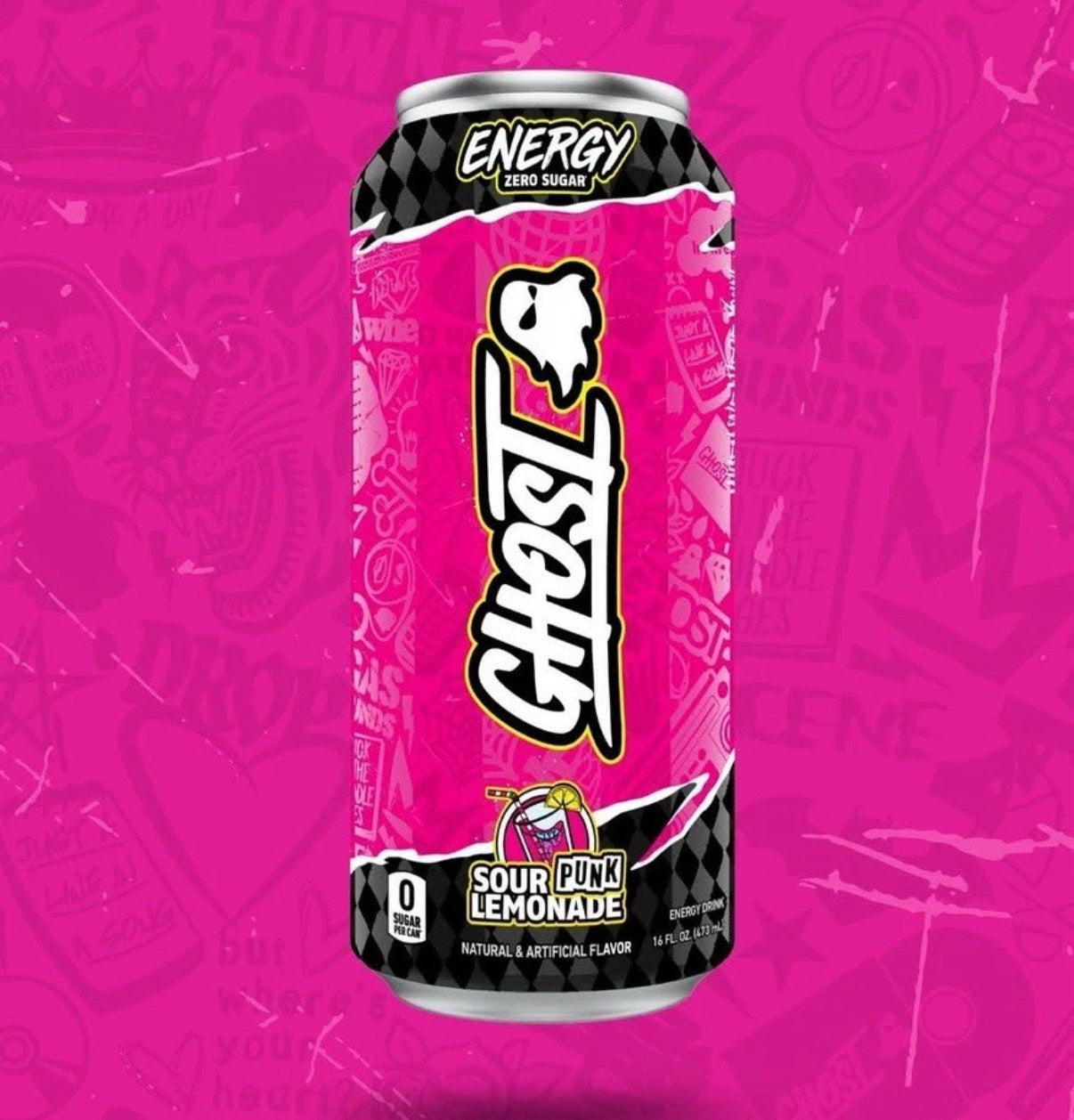 Ghost Energy Drink Sour Punk lemonade LIMITED EDITION (12 PACK ) RARE