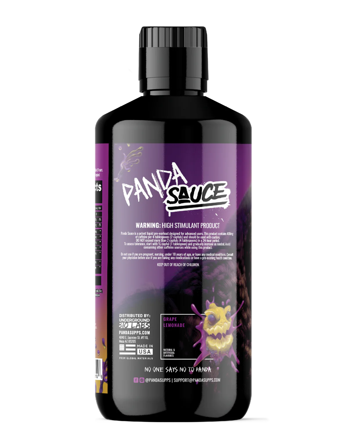 Panda Supps X Pump Sauce Collaboration Liquid Pre Workout - PANDA SAUCE (Grape Lemonade)