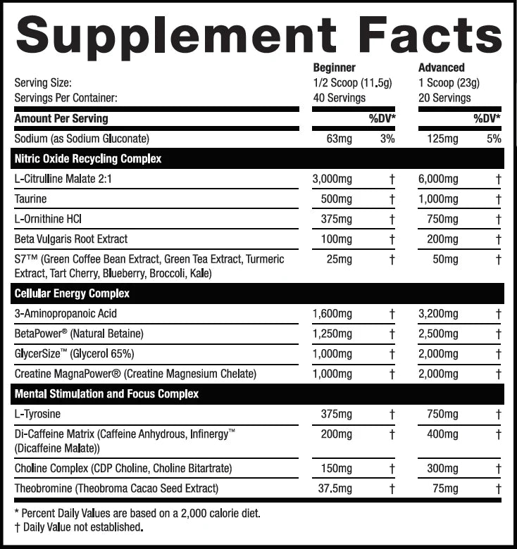 Rhino BLACK - High Performance & Stim Pre-workout (Mango)