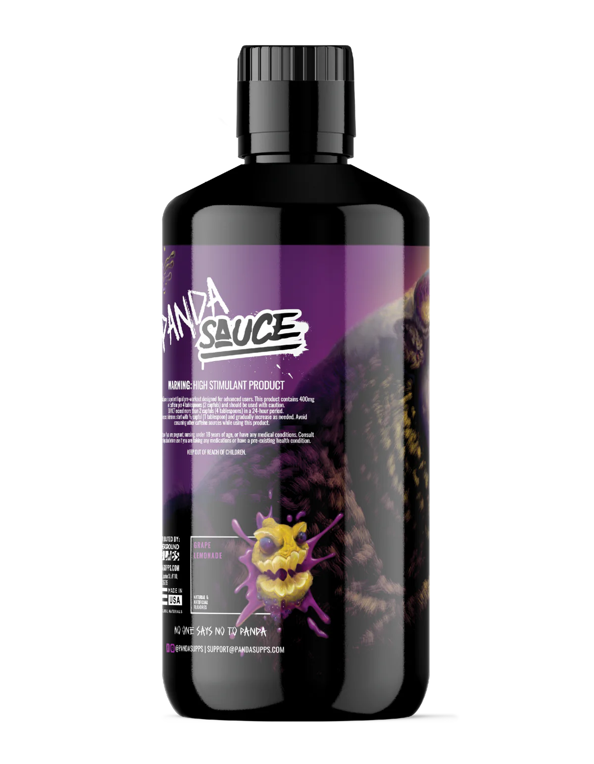 Panda Supps X Pump Sauce Collaboration Liquid Pre Workout - PANDA SAUCE (Grape Lemonade)
